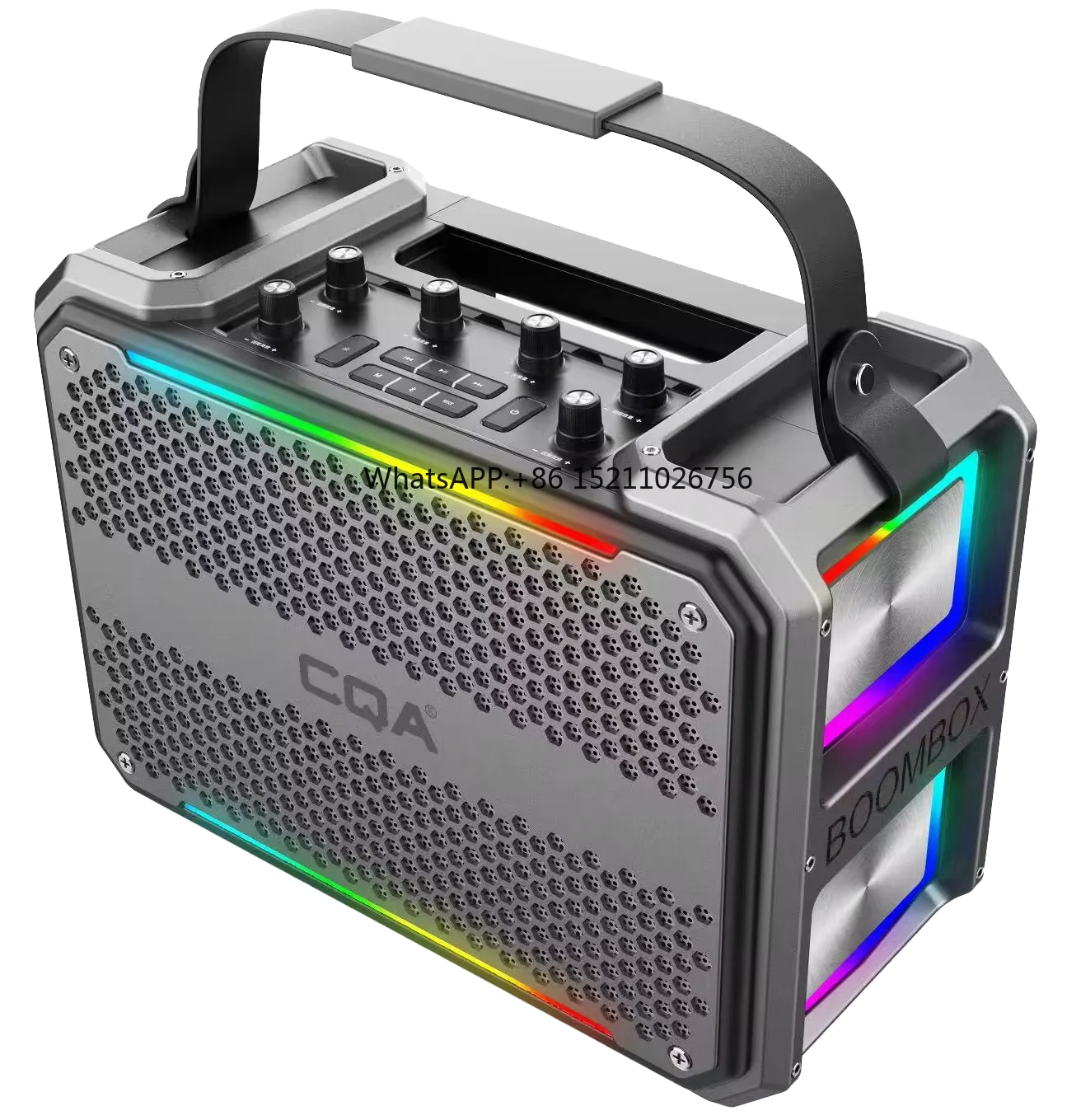 High Quality Party Box 6.5-Inch Strong Bass  RGB Light Multiple Function Portable Bluetooth Speaker With Wireless MIC