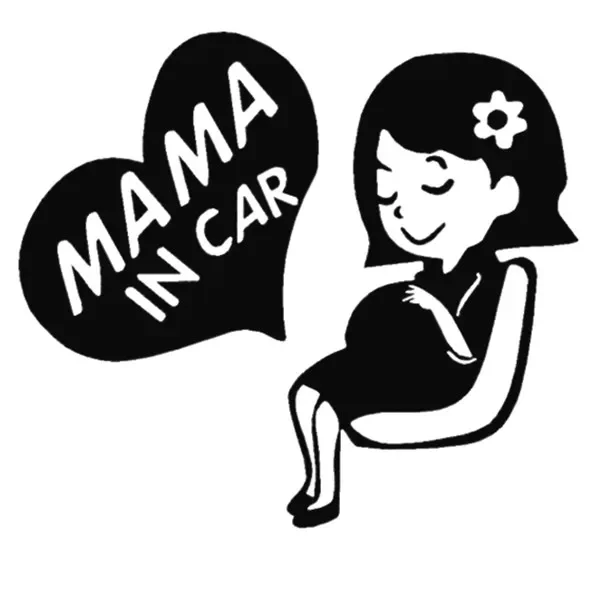 

Fashionable Pregnant Mother Mom Cute Creative Decal Truck Windshield Cute Fashion Pvc Car Car Sticker Black/white, 19cm*17cm