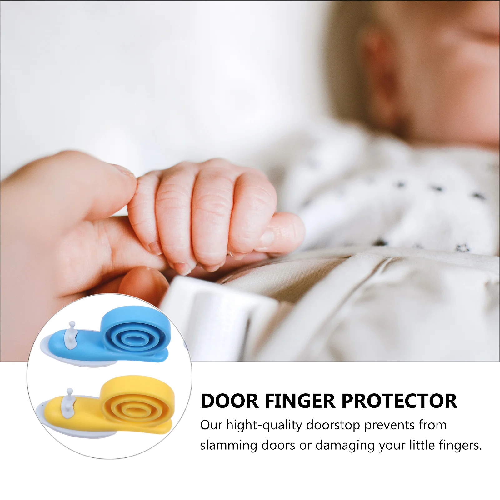 

4Pcs Children Safe Door Stopper Lovely Snail Design Non-Slip Plastic Door Wedge for Home Office Decor Random Color