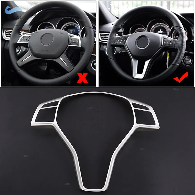 For Mercedes Benz B E CLA GLA GLK Class W117 W246 X204 W212 W218 X156 R172 Car-styling Steering Wheel Panel Frame Cover Trim