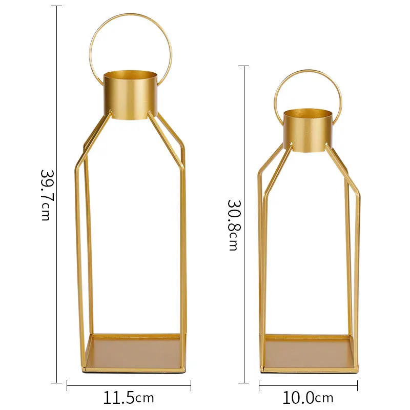 2026 hot New French candle holder candle holder ornaments Cross-border household simple golden light luxury iron candlestick