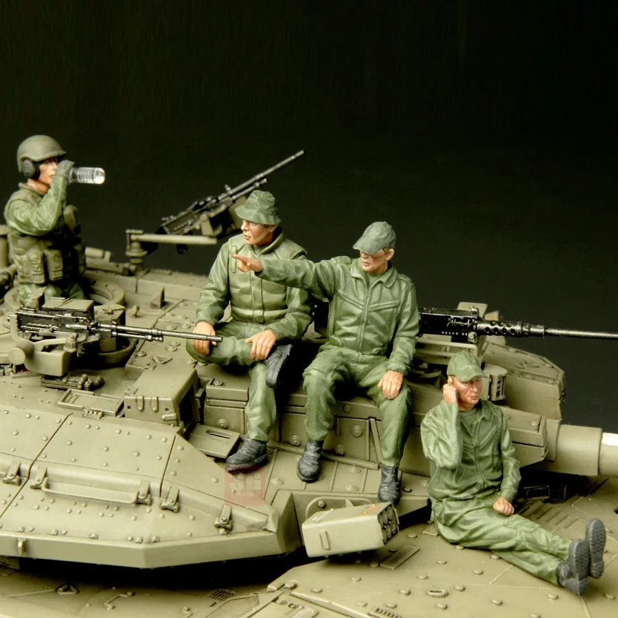 MENG soldaat HS-002 IDF Tank Crew (4 cijfers) 1/35 Militaire Assembleren Schaalmodel Kit DIY Speelgoed, Collectie Verjaardagscadeau