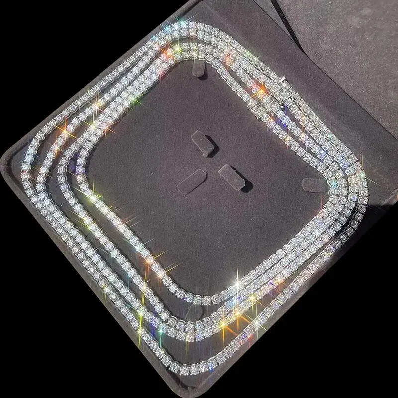 1/8/K Plated Iced Out Cz Chain Biżuteria Tenis Choker Naszyjnik Męski Hip Hop Cubic Zirconia Łańcuch tenisowy dla kobiet Luksusowa biżuteria