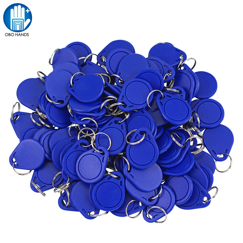 100PCS 13.56MHz RFID UID Changeable Keyfobs Mif 1k S50 Block 0 Sector Writable RFID IC Keychains Tags CUID Clone Access Control