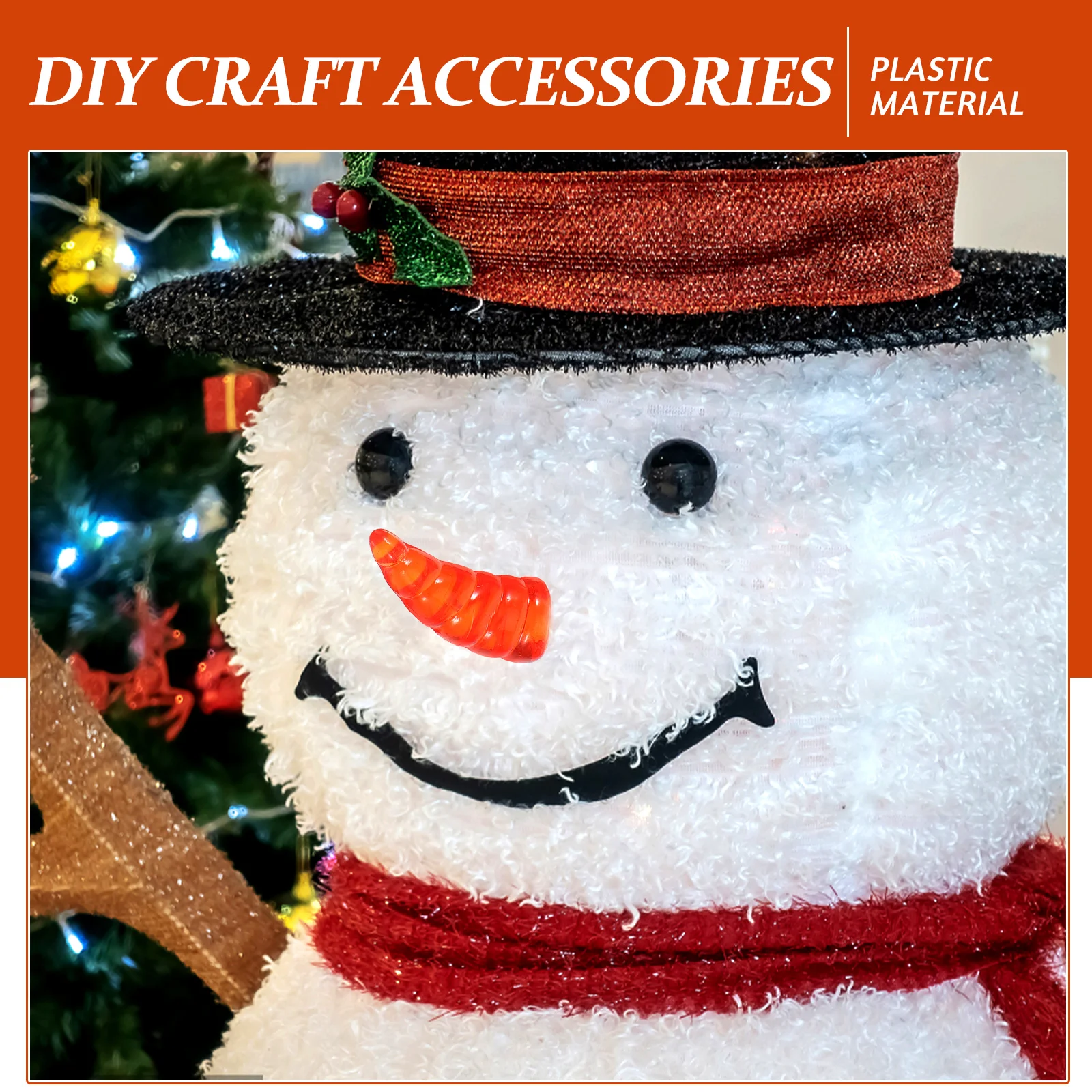 

200pcs Snowman Nose Accessory Christmas Plastic Crafts Supplies Decoration Xmas Festival Gift Family