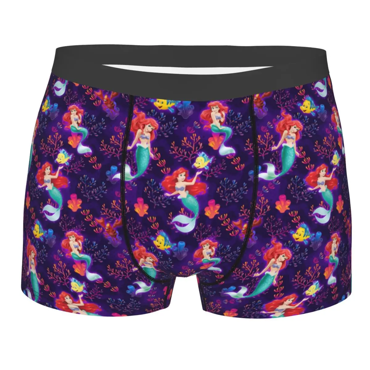 사용자 정의 재미 있은 인어 공주 복서 반바지 팬티 남자 팬티 통기성 클래식 애니메이션 만화 팬티 속옷