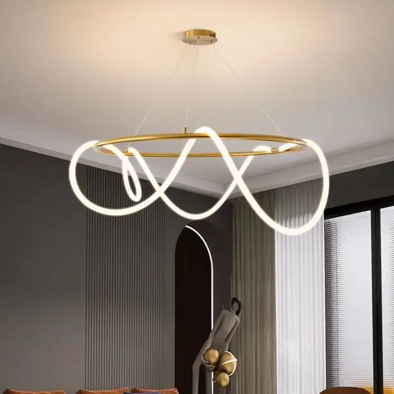 Imagem -02 - Modern Long Hose Led Teto Lustre Iluminação para Mesa Sala de Jantar Cozinha Bar Pendente Suspensão Design Lusters Luminárias