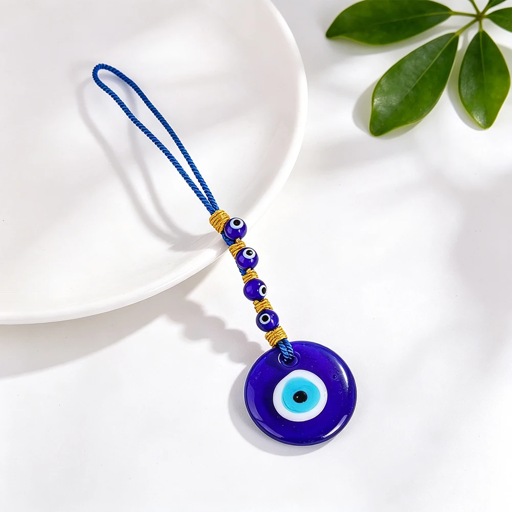 1pcs Blue Evil Eye Car Hanging Ornament Glass Turkish Amulet Pendant for Rearview Mirror Home Decor Lucky Protection Charm Gift