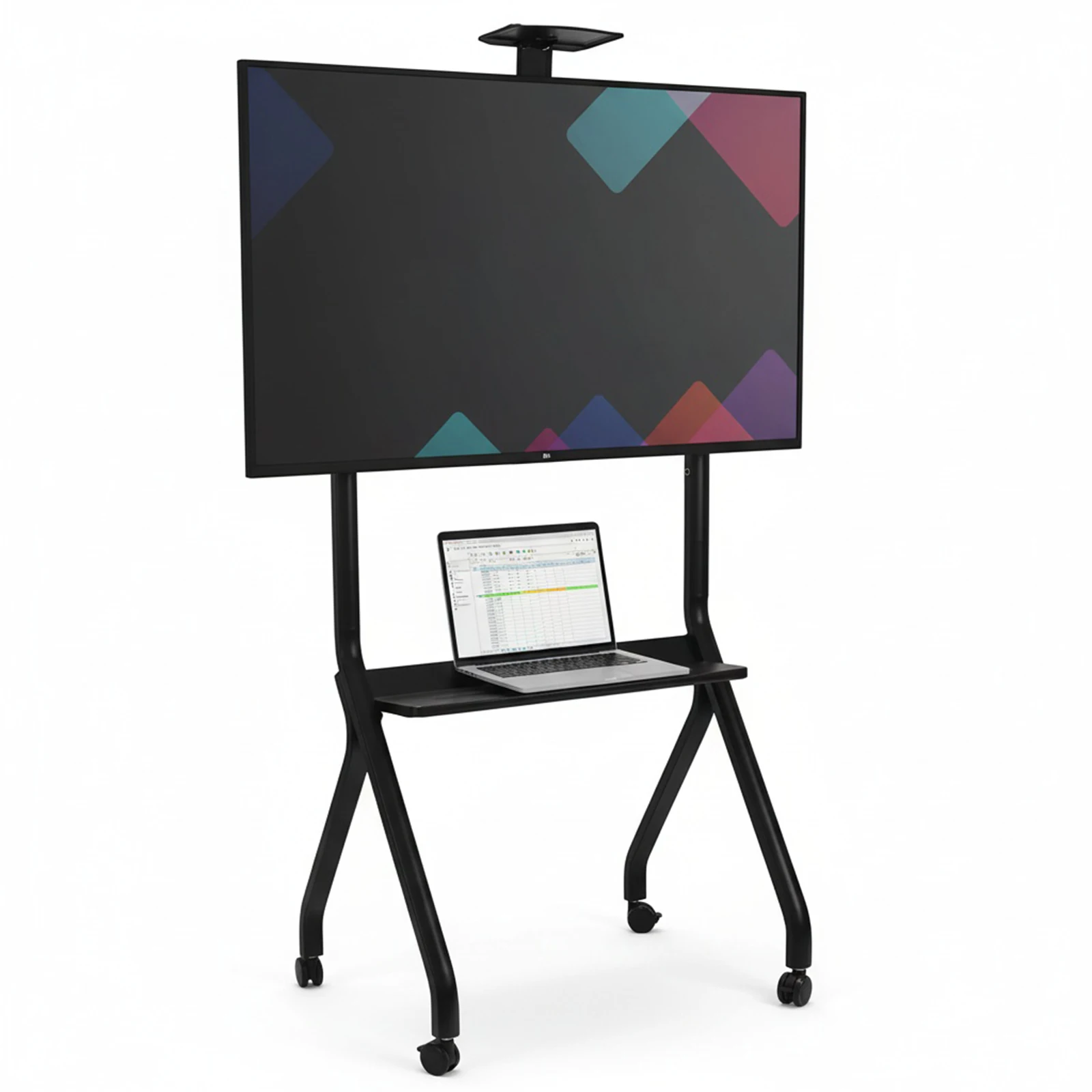 

Smart Board Stand Fits 42-75inch Screens with 360° Rotating Wheels Interactive Whiteboard Stand Height Adjustable Holds 300LBS