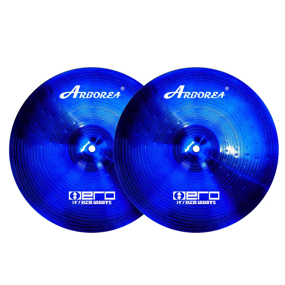 Arborea cymbal factory wholesale high-quality blue color alloy cymbal set  14''hihat+16''crash+18''crash+20''ride+cymbal bag