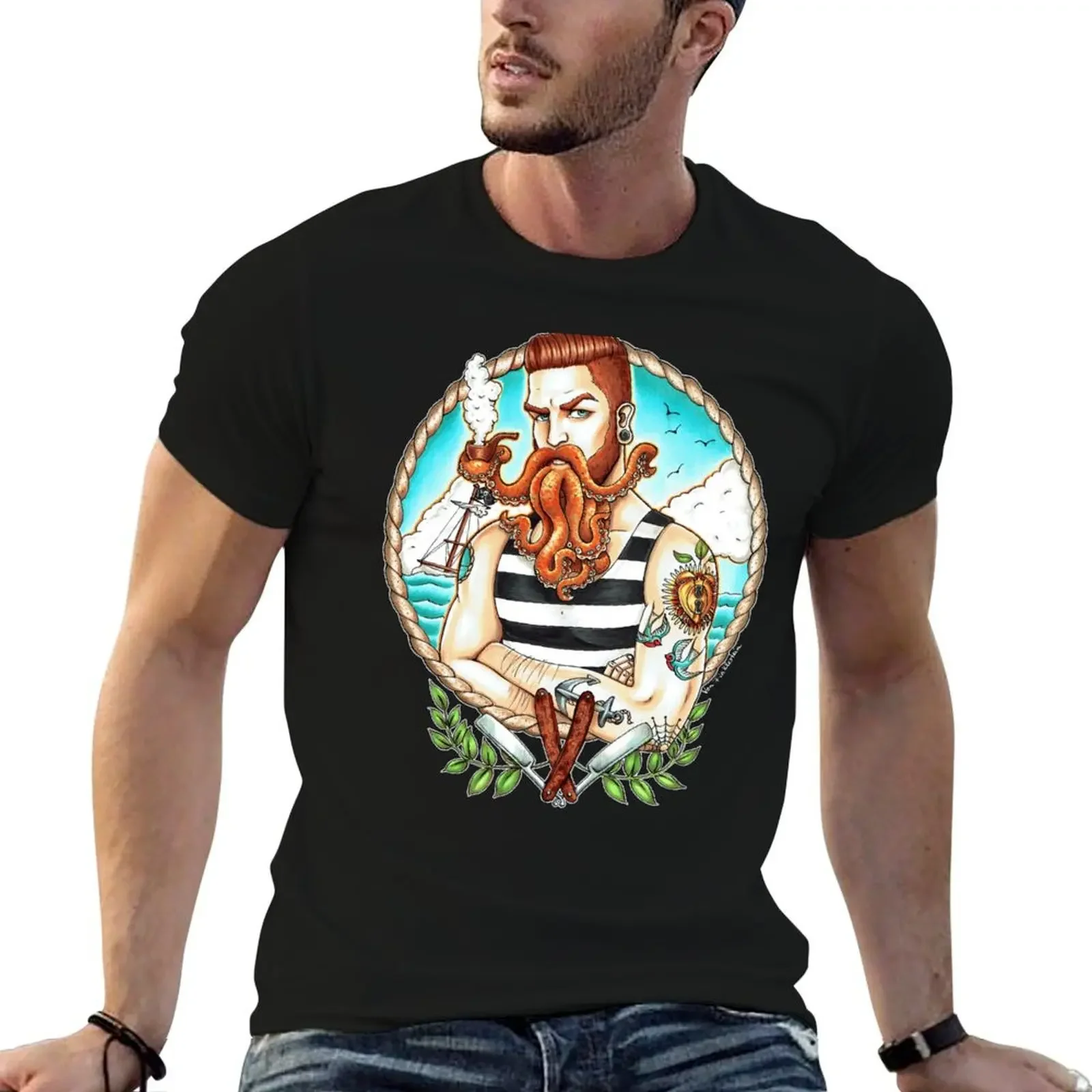 Davey Jones T-Shirt animal prinfor boys quick drying mens vintage t shirts