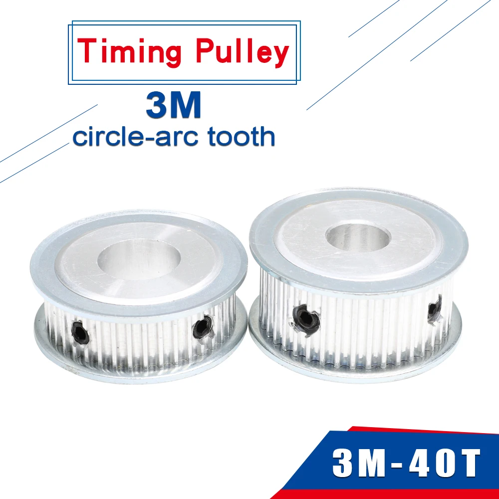 

3M40T Ременный шкив Диаметр 6/6,35/8/10/12/14/15/16/17/19/20 мм Алюминиевый шкив Круглый дуговой зуб Для ширины 10/15 мм 3M Ремень ГРМ