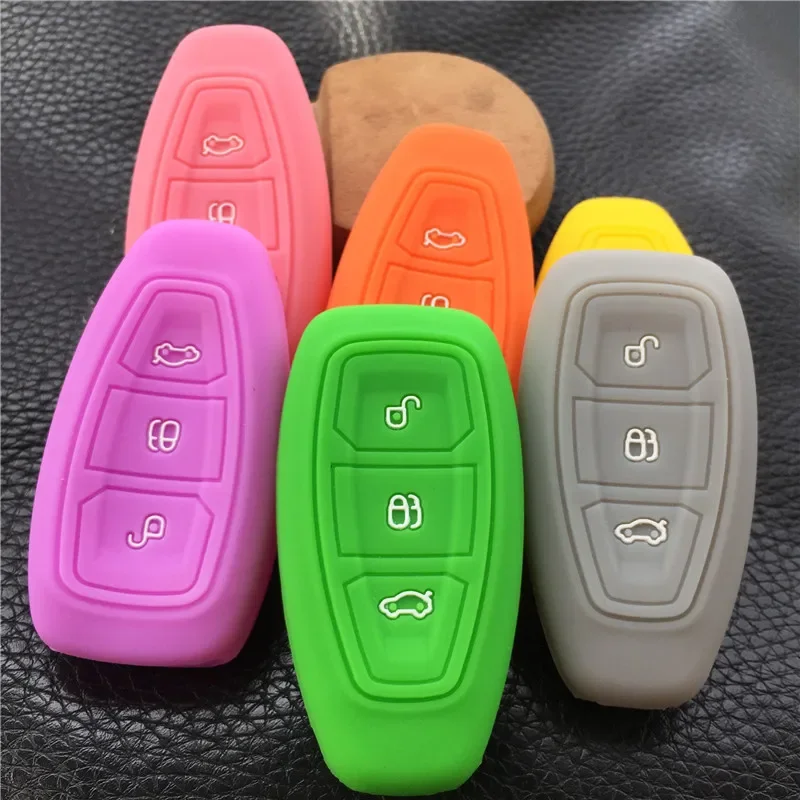 Silicone rubber car key case cover for Ford Focus 3 MK3 ST RS Ecosport Kuga New fiesta Fiesta Focus Mondeo3 Buttons smart key