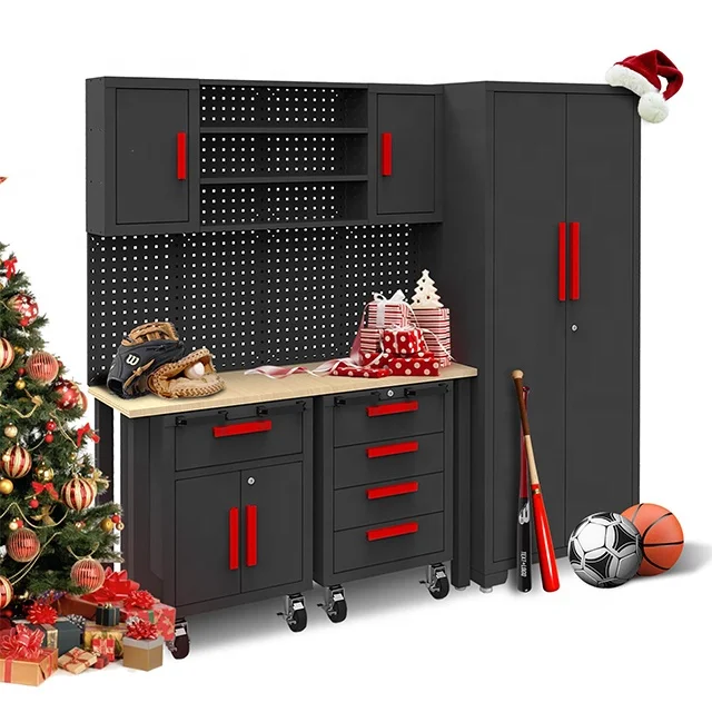 Complete Workbench Heavy Duty Tool Cabinet Toolbox with Hutch