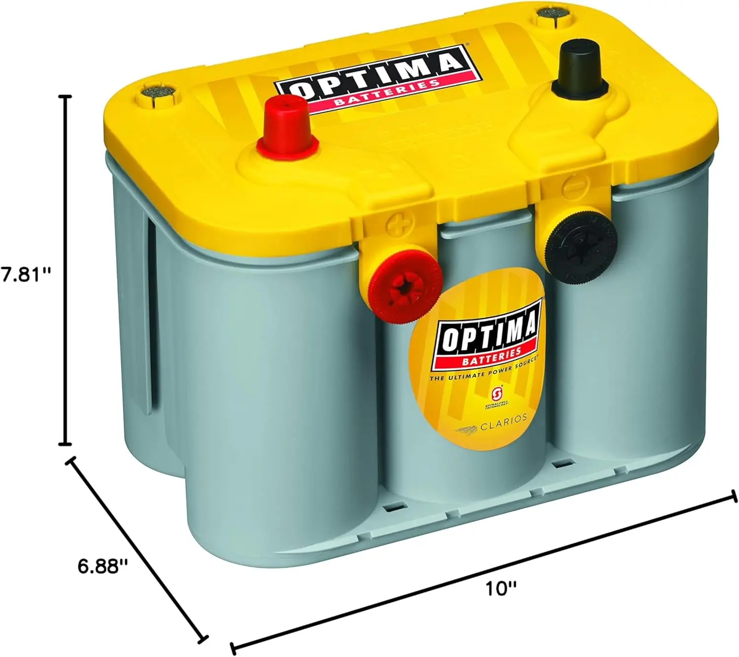 Baterías de alto rendimiento para coche, camión y SUV, D34/78, YellowTop, doble propósito, sellado AGM, 750 CCA, doble Terminal