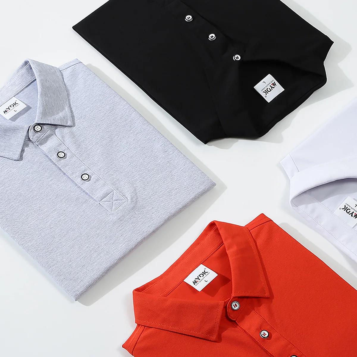 

Men Solid Color Polo Shirt for Spring Summer Short Sleeved Stand up Collar Slim Fit Black White Other Colors Choose