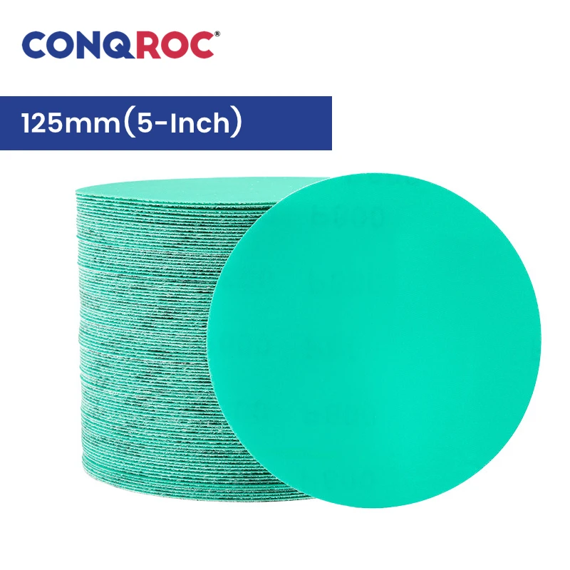 Sanding Discs 125mm 5-Inch Fused Alumina Zirconia Dry and Wet Sandpapers Polyester Film Hook and Loop 100-Piece Grit-60~2000