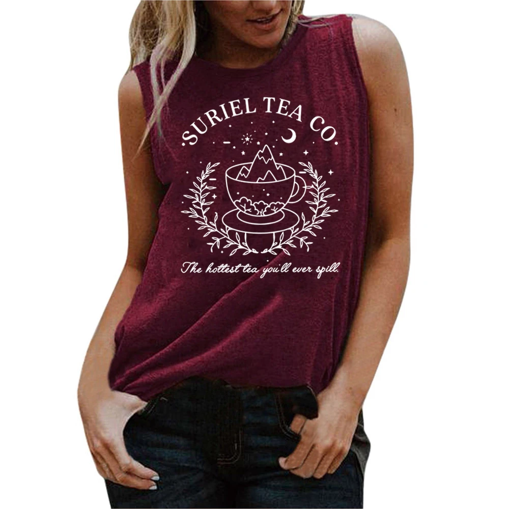 Suriel Tea Co Tank Top A Court of Thorns and Roses Work Out Tanks Acotar Velaris Tee City of Starlight SJM Bookish Vest Top Gift image 6