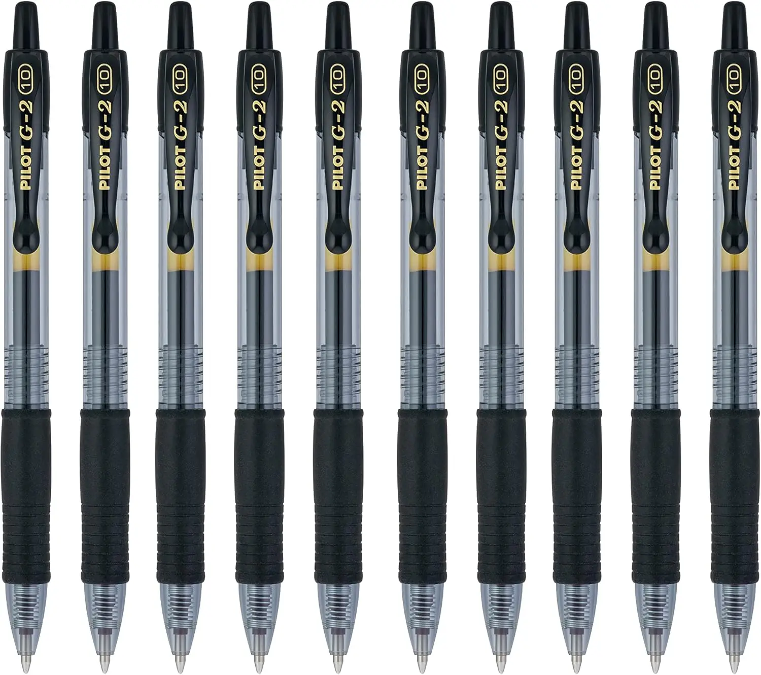 

Retractable Gel Ink Pens, Bold 1.0mm Black, 10-Pack