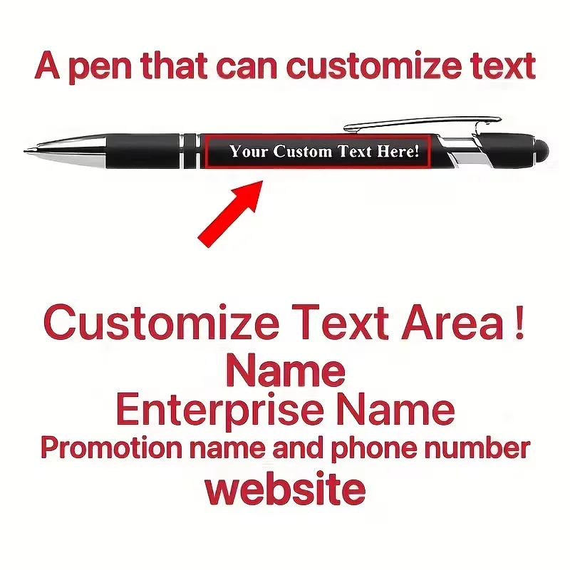 Customized Personalized Aluminum Ballpoint Pen, Metal Ballpoint Pen with (1 Custom Pen + 1 Black Pen Case or Pen Box), Teacher's Pen, Neutral Design, with Gift Box, Suitable for Giving to Friends, Classmates, and Family - Perfect for Creative Writing, Black Color, Ideal for Christmas, Home, and Office Use