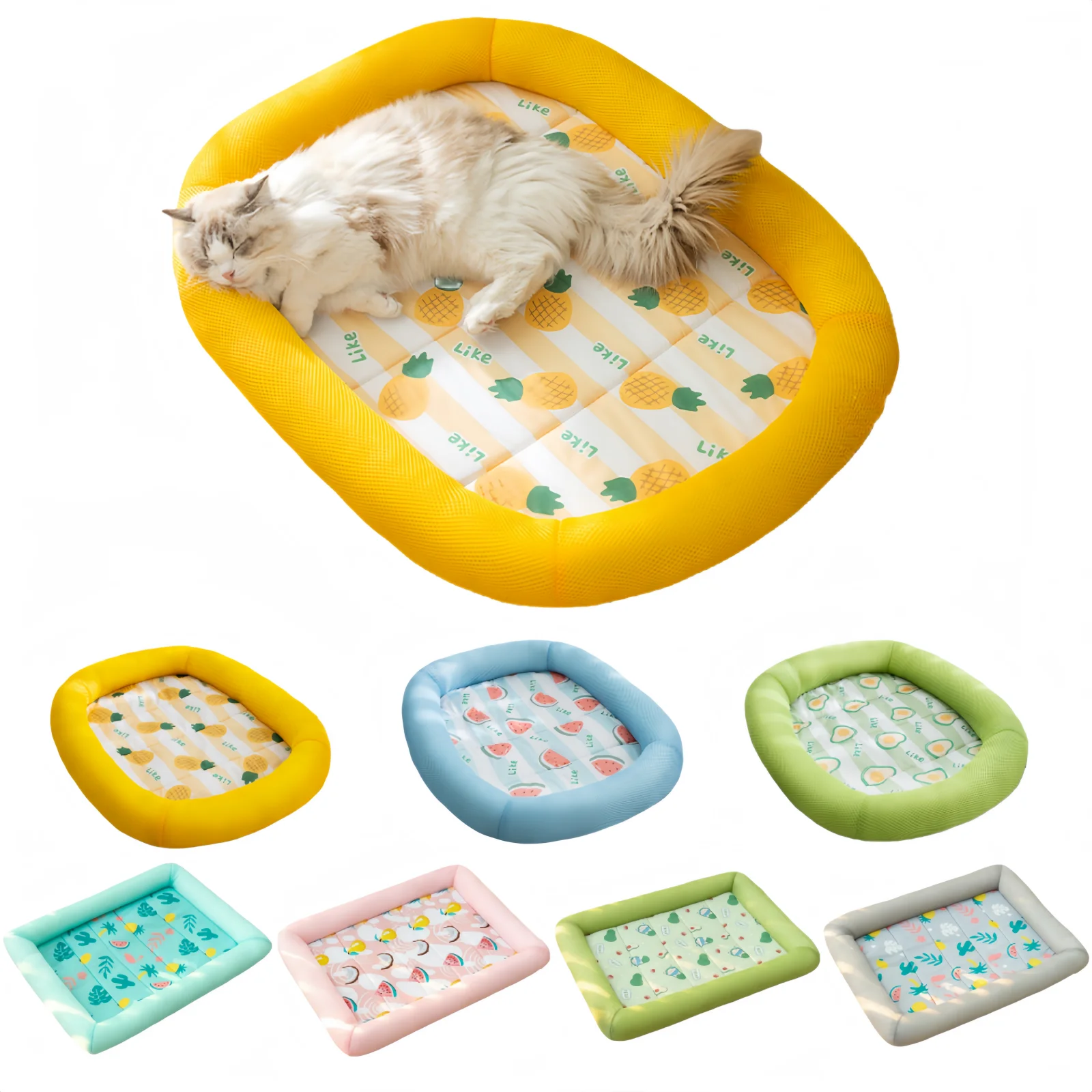 

Spring and Summer Cooling Pet Cats Mat Ice Pad Dog Sleeping Square Mats For Dogs Cats Pet Kennel Top Quality Cool Cold Pet Bed