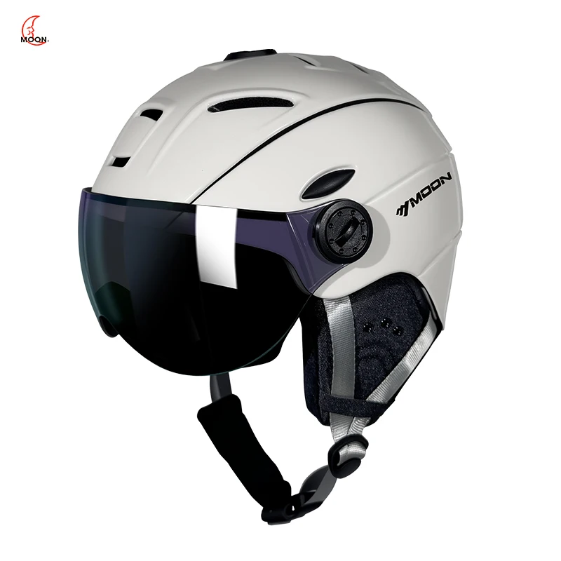 MOON Skihelm mit Visier, geformte Brille, Outdoor-Sport, Snowboard, Ski, Skateboard, Helm, Skiausrüstung