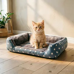 Cama estampada acolchada para perro y gato – Suave y cálida para todas las estaciones