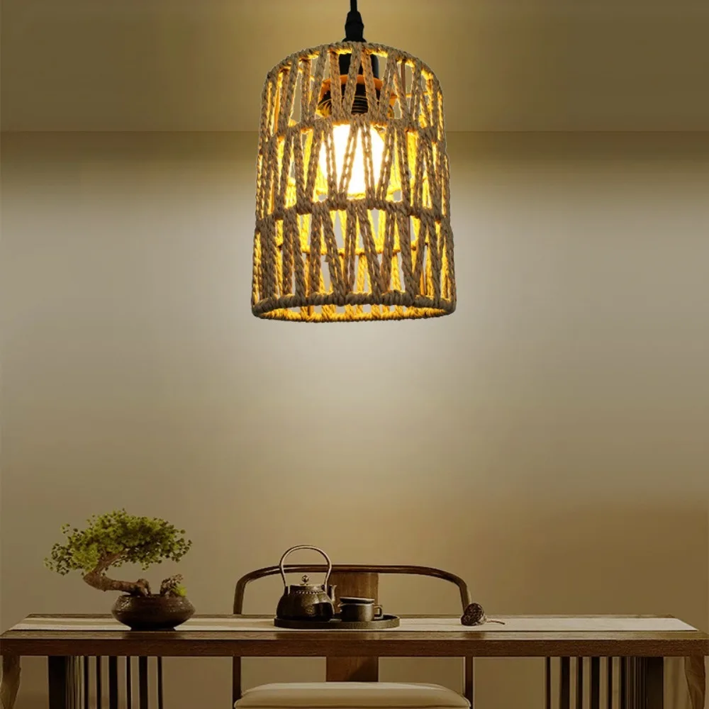 New 11.5*15cm Pendant Lamp Shade Bohemian Style Home Decor Weave Lampshade Handwoven Hanging Lamp Shade