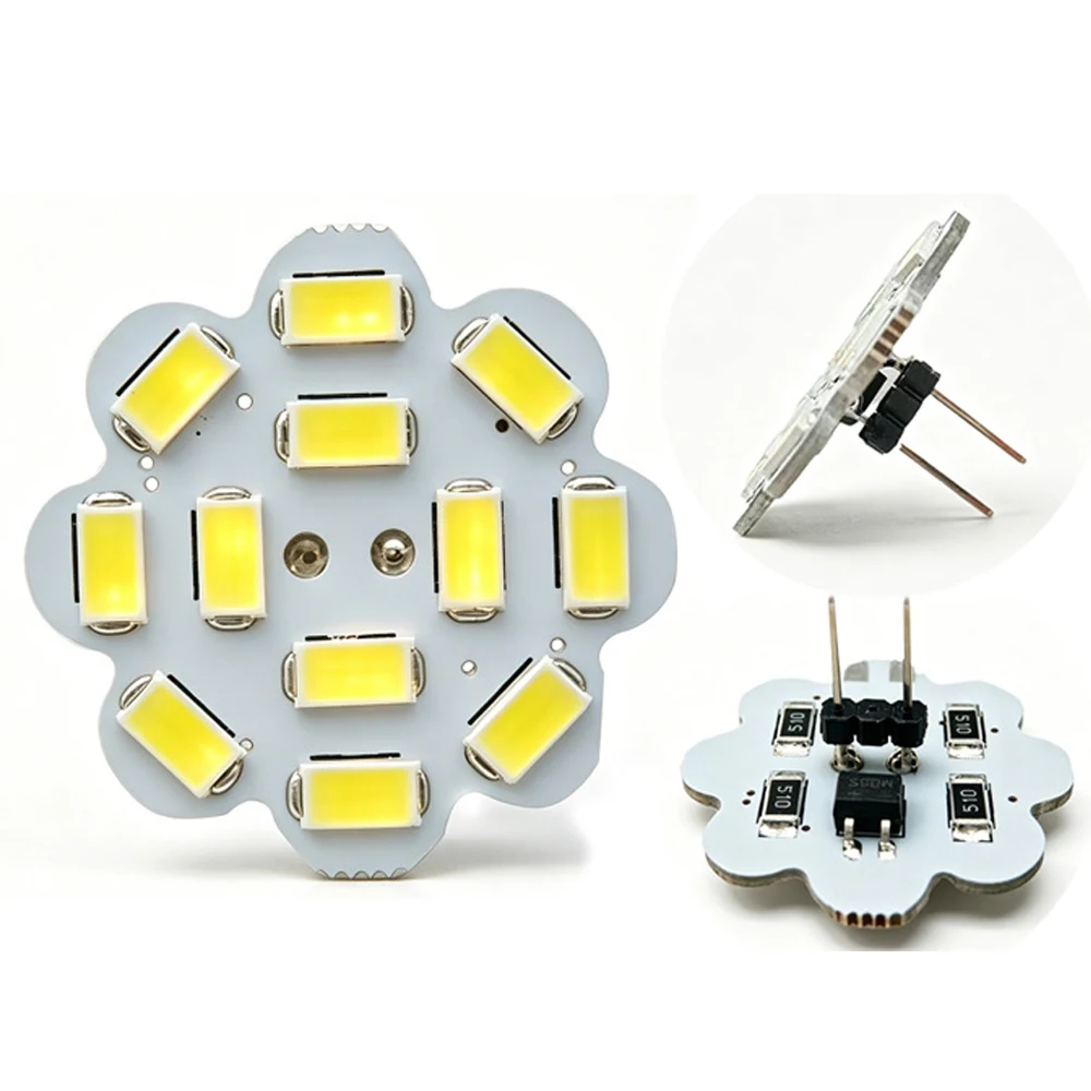 10PCS T Shape G4 LED Light Board DC12V 3W 12PCS 5730 SMD Plum Blossom LED Chip, Dimmable, Replace G4 Halogen Lamp for Cabinet