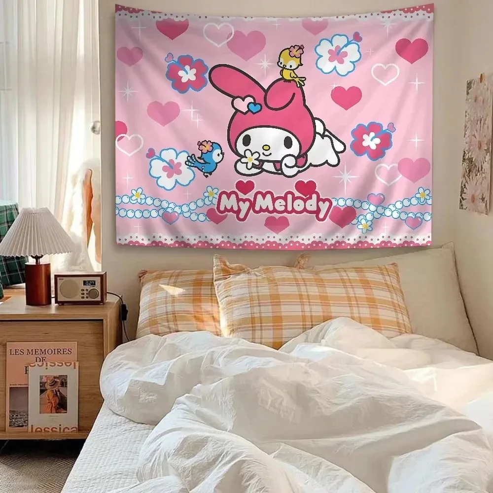 

Kawaii Cute Melody Cartoon Tapestry Bohemian Tapestry Mandala Home Decoration Living Room Wall Decoration Fabric