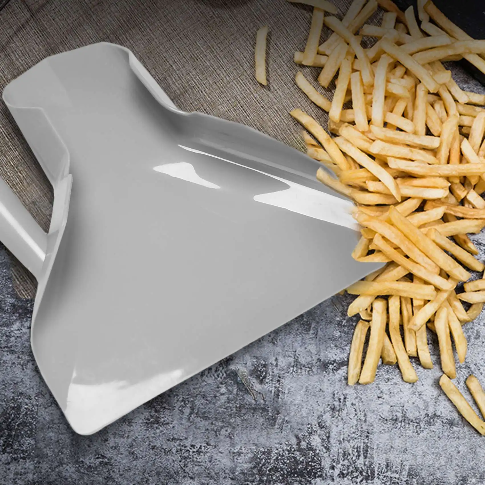 Plastic Chip Scoop Frieten Schop Lader Chip Verpakking Schop Trechter Popcorn Fast Food Rechter Handvat