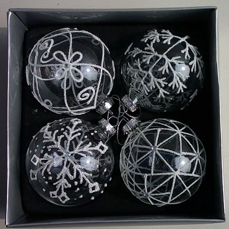 

Free Shipping 8pcs/pack Diameter=8cm Hand Drawing Glass Ball Christmas Day Hanging Pendant Decorative Handmade Friend Gift