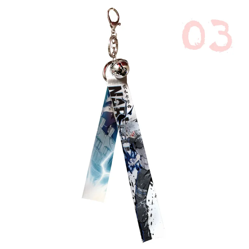 Anime Naruto Keychain Uzumaki Naruto Kakashi Sasuke Cartoon ID Card Lanyard Anti-lost Card Cover Pendant Children Keychain Gifts