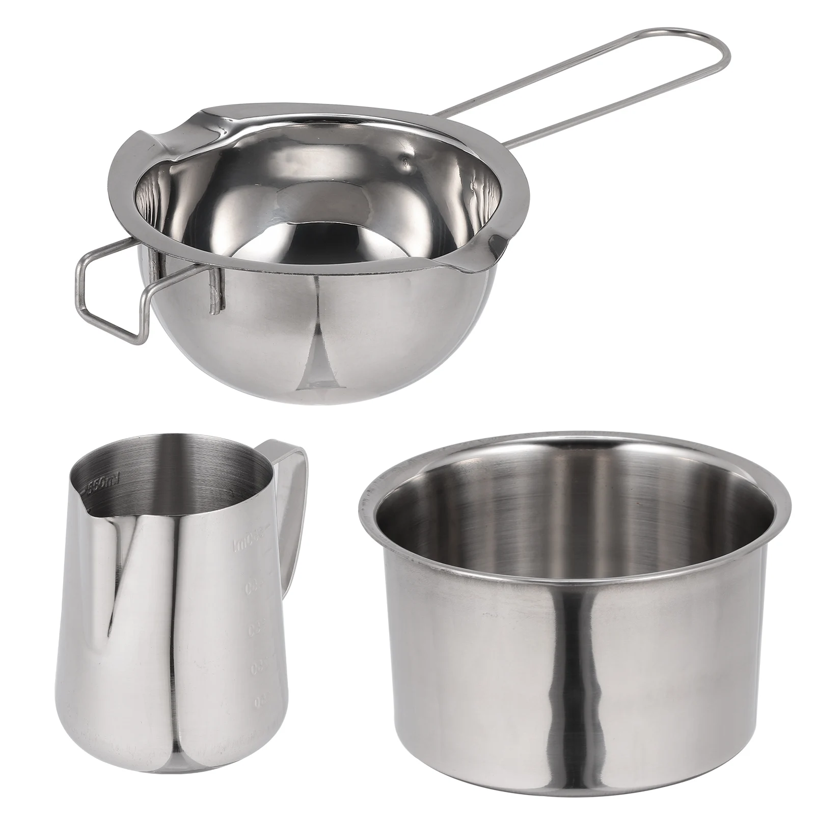 

1Set Stainless Steel Chocolate Melting Pot High Quality Construction Ergonomic Handle Ideal for Butter Cheese Caramel
