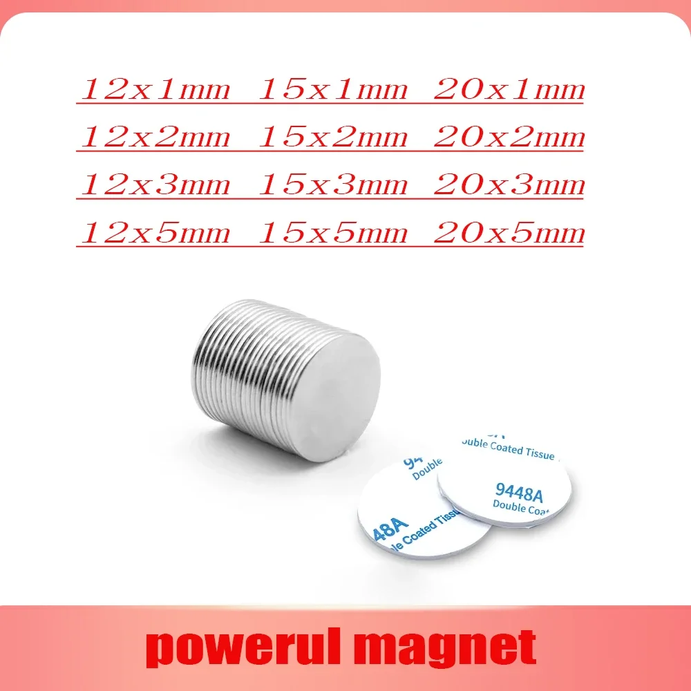 Magnet Kuat 20X1Mm dengan Pita Dua Sisi Berperekat 12*5 untuk Kulkas Rumah, Kantor, DIY 12X2 15X3 20X2 20x5