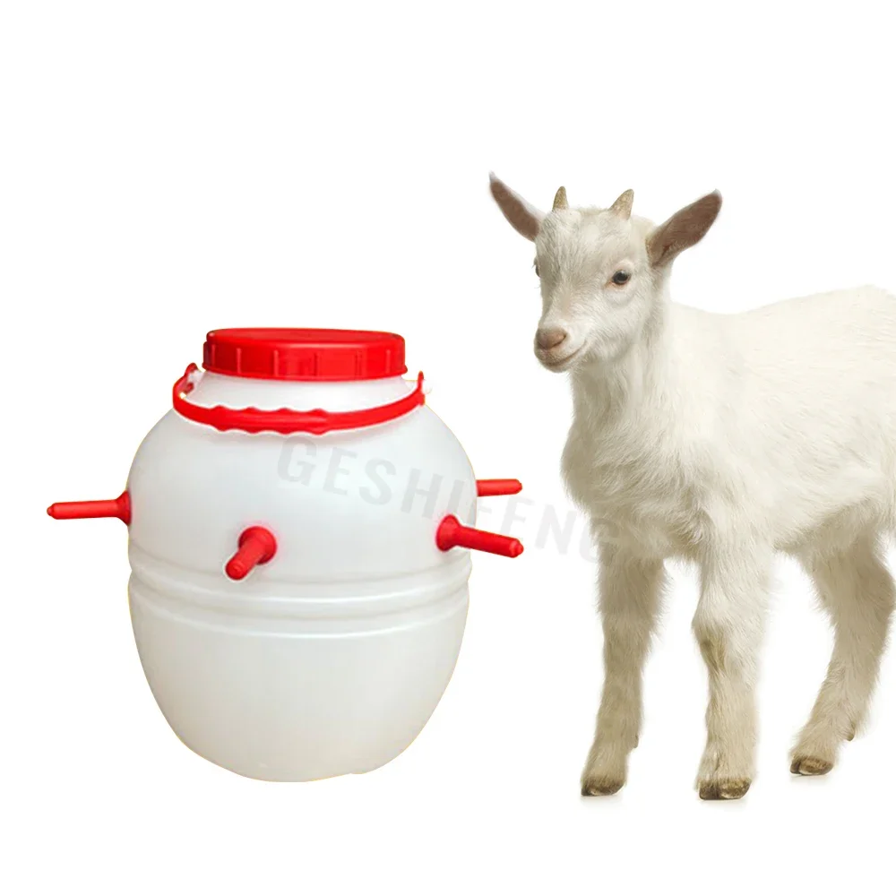 

6 Rubber Nipples PP Plastic Milk Feeder Animal Goat Sheep Lamb Nursing Bottle Pot Bucket