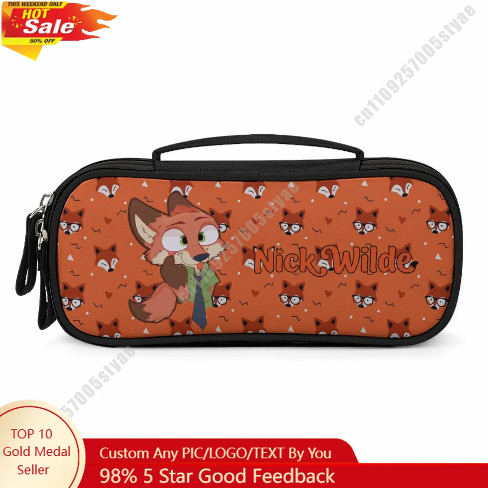 

Nick Wilde Pencil Case Disney Cartoon Character Customized Design Personalized Creation Holiday Gift Cosmetic Bag Cosplay