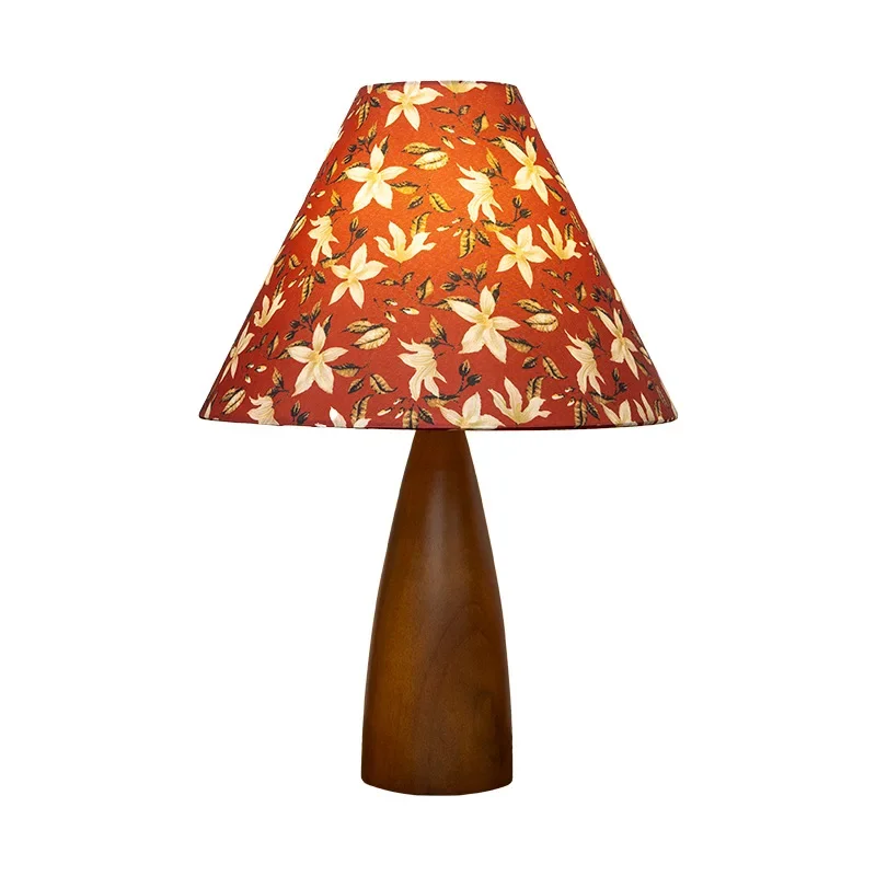 

Retro printing bedroom bedside table lamp light luxury high sense Nordic table lamp decoration study atmosphere night light stud