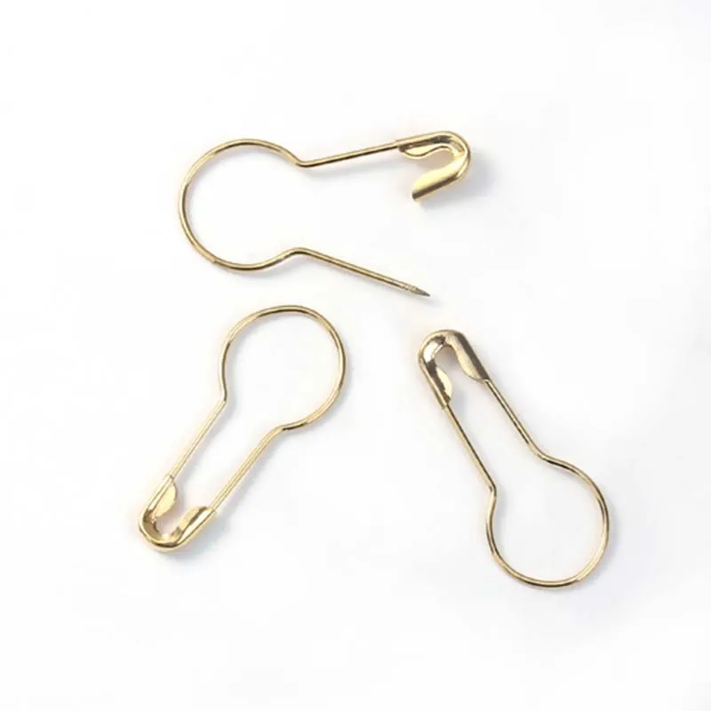 100pcs Copper Knitting Stitch Markers Safety Pin Brooches Findings Flask Gourd Bulb Shape DIY Craft Supplies Sewing Accessories