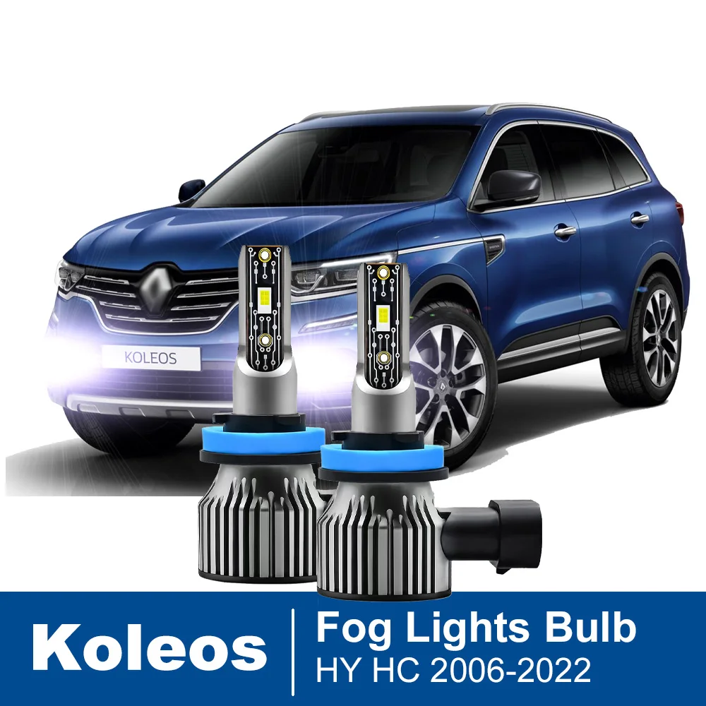 2pcs Led Car Fog Lamp For Renault Koleos HY HC 2006-2017 2018 2019 2020 2021 2022 Front Fog Light Bulb Car Accessories Canbus