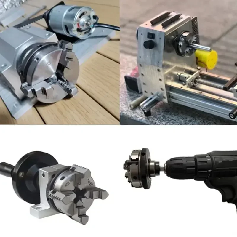 Sanou K01-50 Mandrino per tornio tre/quattro ganasce, M14 * 1 per K01 50 63 K02-50 K02-63 Mini fai da te metallo legno tornio utensili Biella