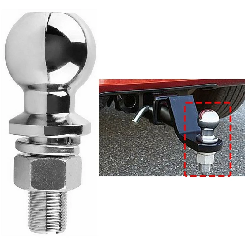 Trailer Coupling Ball 50MM M22 Ball Head Bolt Up To 3500 LBS Straight Field Rail Head Pull Ball Coupling Pin Ball Head