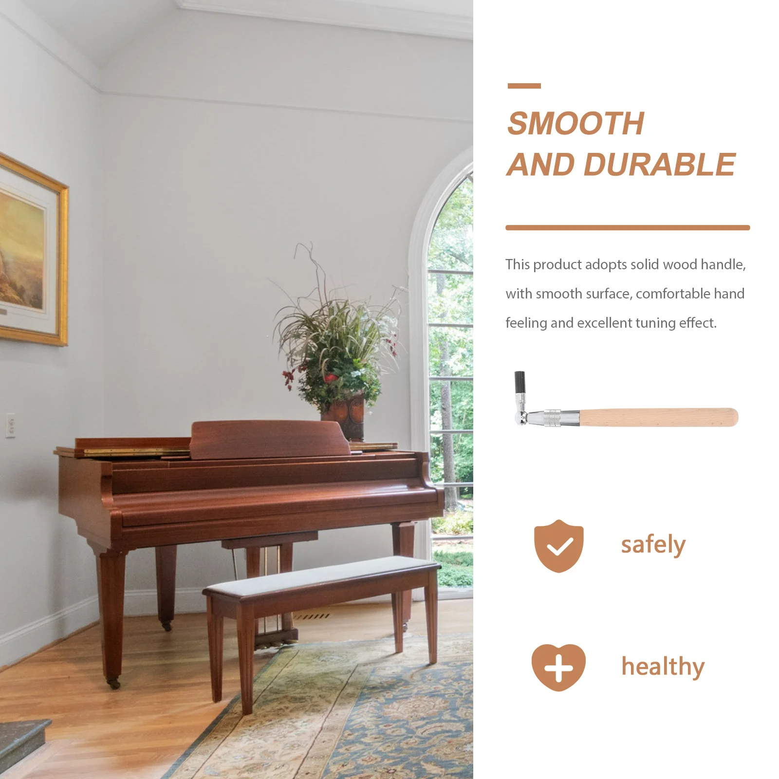 

Professional Piano Wrench for Tuning Instrument Precision Tone Adjustment Tool Heavy Duty Build Compact Size Lightweight Easy