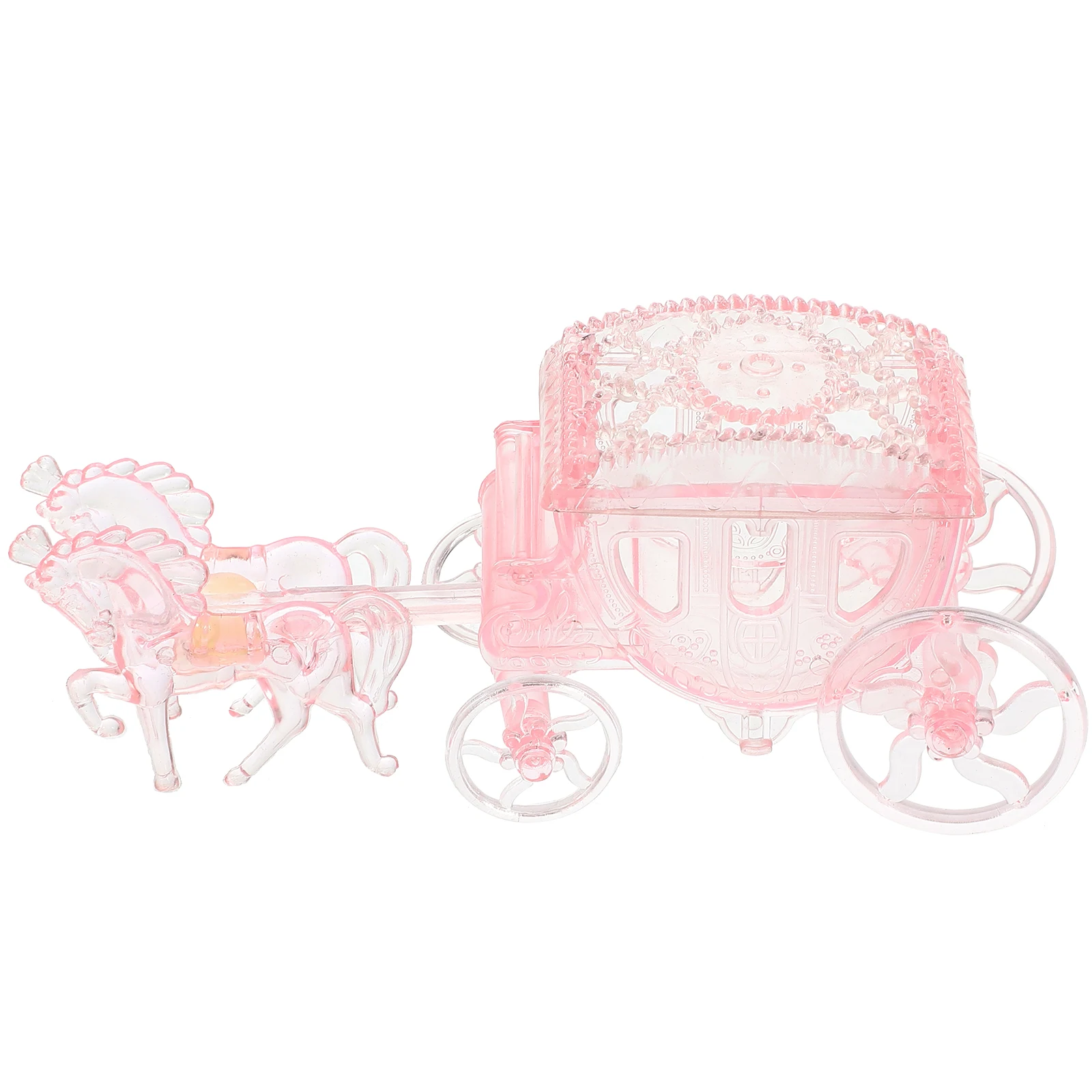 

1pc Candy Box Transparent Pink Carriage Wedding Favor Boxes Baby Shower Party Plastic Treat Containers Gifts Packaging