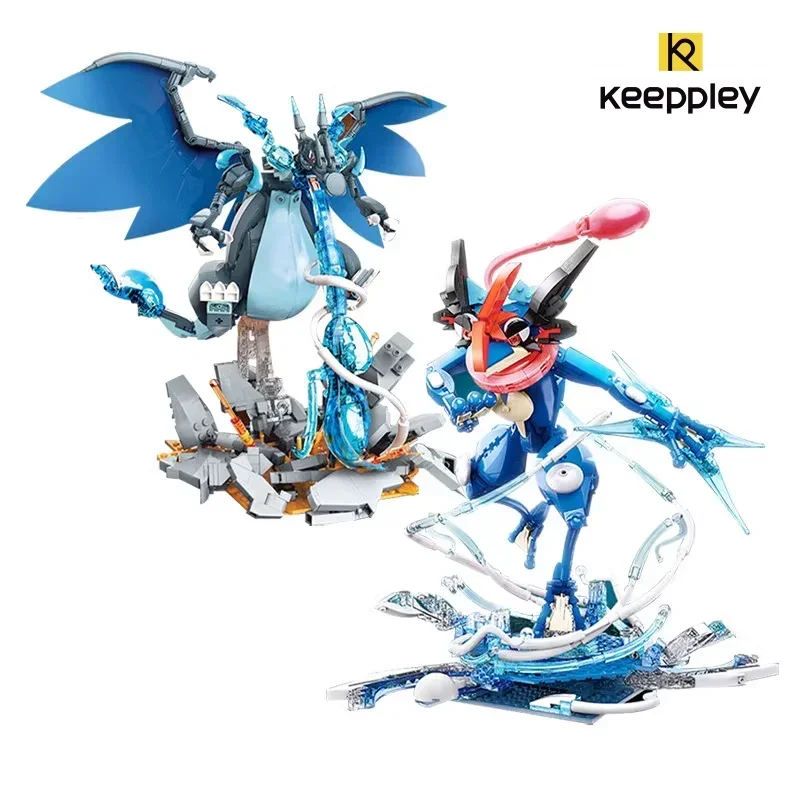 

Keeppley Pokemon Battle Building Block Super Spitfire Dragon and Kaga Ninja Frog Assembly Toy Model Children's Gift Decoration