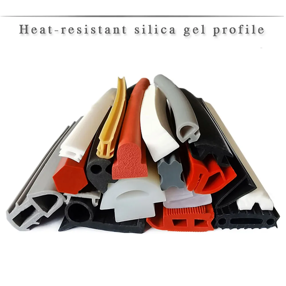 Food Grade Silicone Sealing Strip High Temperature Multiple Shapes Red White Black Weatherstrip Oven Steaming Freezer Door Seal