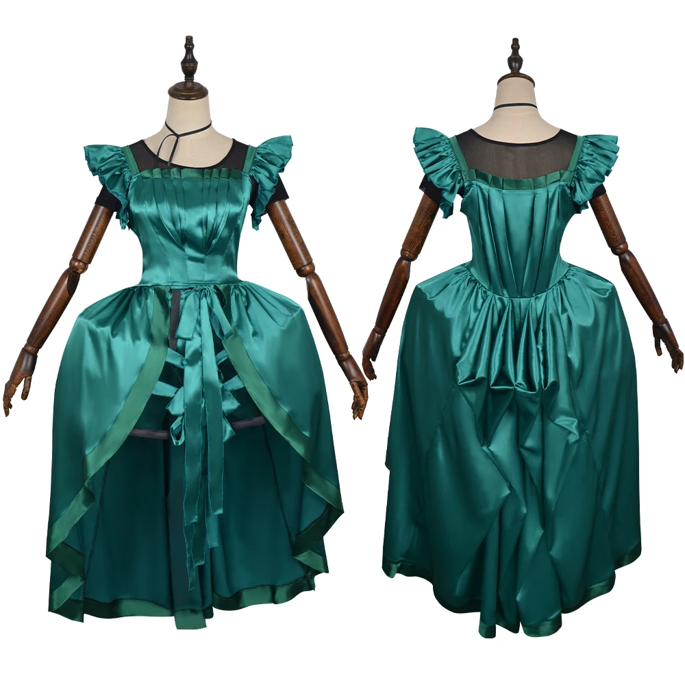 Disfraces de Cosplay de Agnes Demille, vestido verde de baile miércoles y muertos, vestidos de noche para mujer, ropa Cos para Navidad y Carnaval