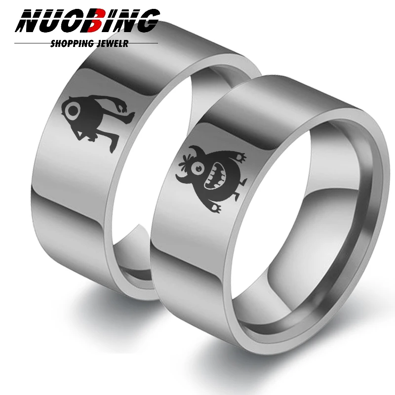 Punk Eye Ring Cute Monster Ring For Men And Women Fashion Sweet One-eyed Couple Stainless Steel Ring Party Finger Accessories