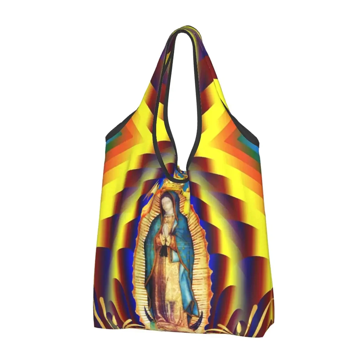 

Large Reusable Our Lady Of Guadalupe Virgin Mary Grocery Bags Recycle Foldable Shopping Eco Bag Washable Lightweight