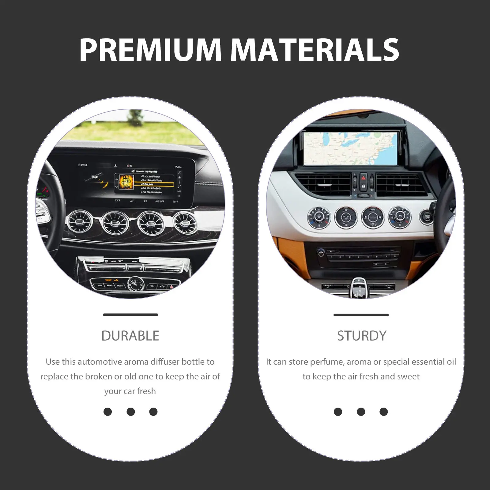 

Набор из 3 многоразовых автомобильных ароматизаторов: изящные флаконы для парфюма, декоративные диффузоры для эфирных масел, освежители воздуха для автомобиля